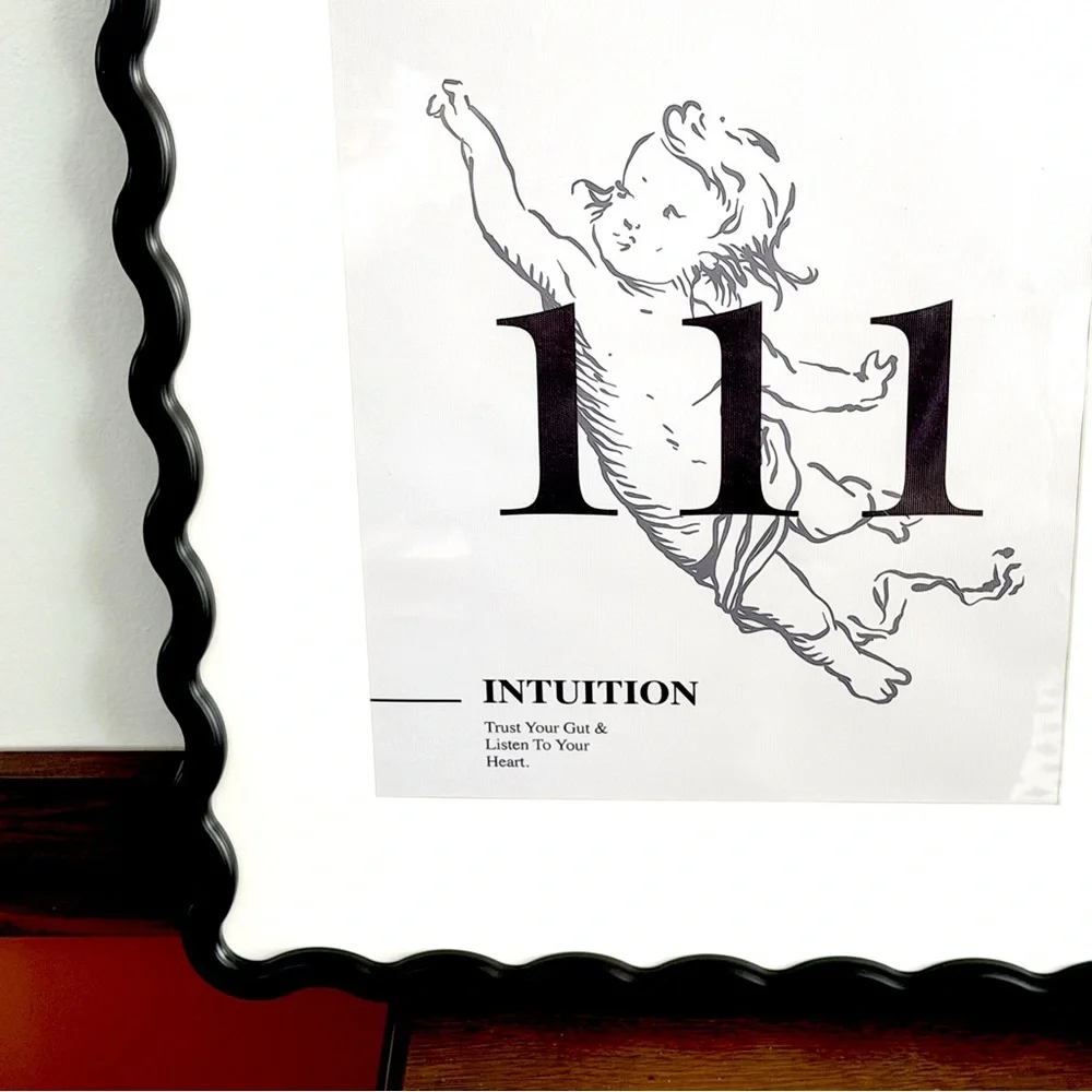 Angel Numbers 111 Intuition Spiritual Canvas Art Print Cupid Squiggle Framed Art